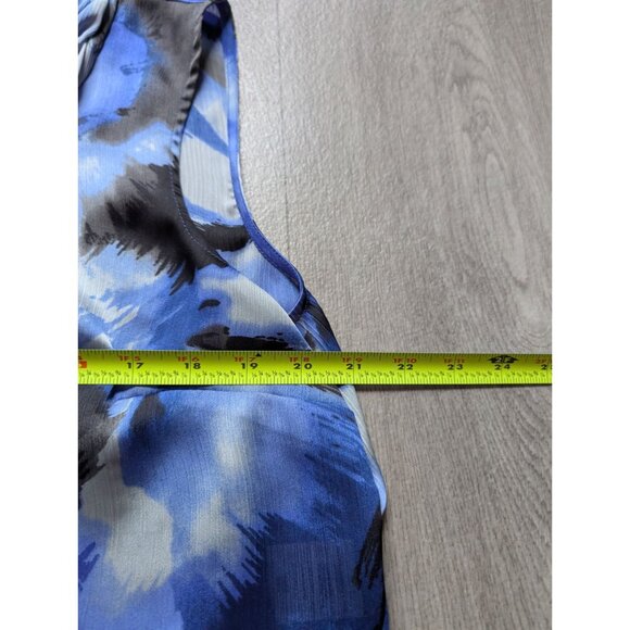 Kasper Womens Sleeveless Cowl Neck Blouse Blue & Black Abstract Print Size XL - Picture 7 of 7